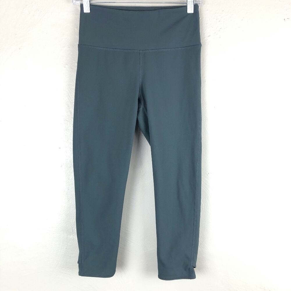 Mono B Dark Gray High Waist Cut Out Tummy Control Capri Cropped Athletic Legging
